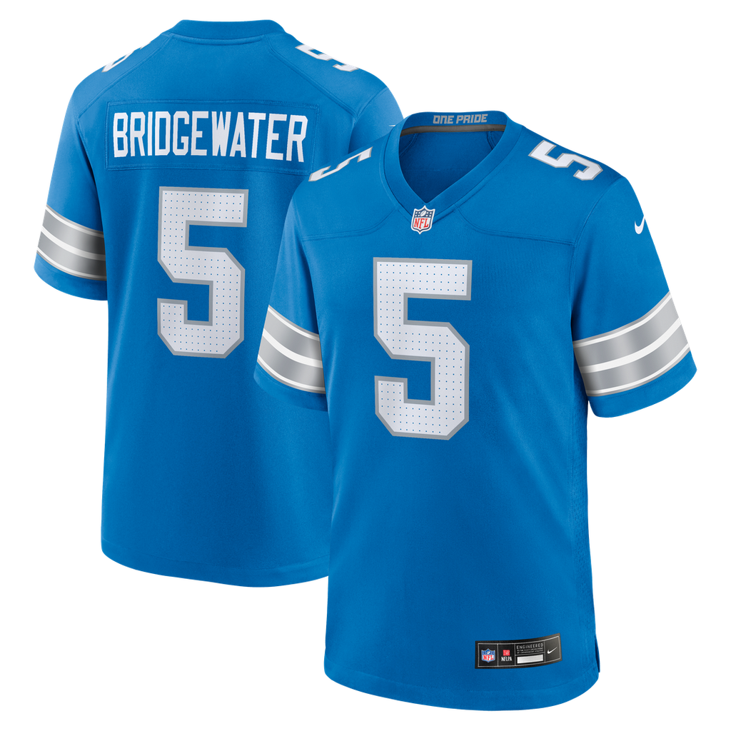 Teddy Bridgewater Detroit Lions Nike Team Game Jersey - Blue Official NFL Team Apparel Football Fan Gear