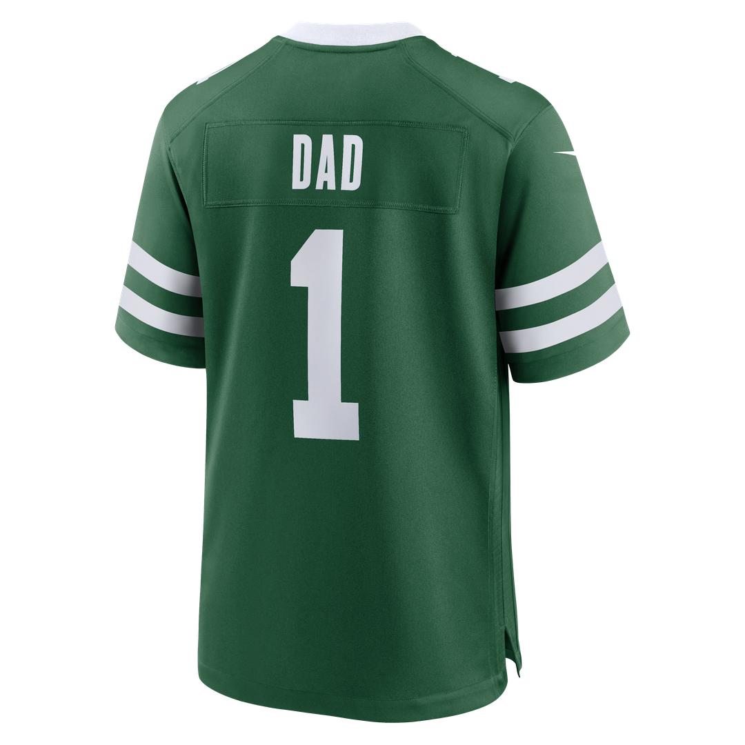 New York Jets Nike #1 Dad Game Jersey - Legacy Green Official NFL Team Apparel Football Fan Gear