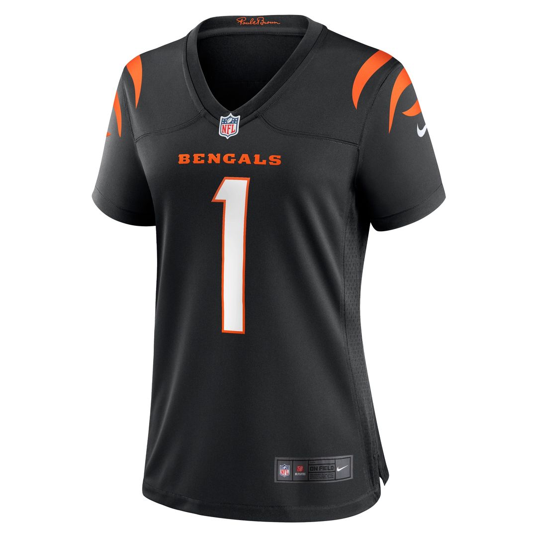 Number 1 Mom Cincinnati Bengals Nike Women's Game Jersey - Black Official NFL Team Apparel Football Fan Gear