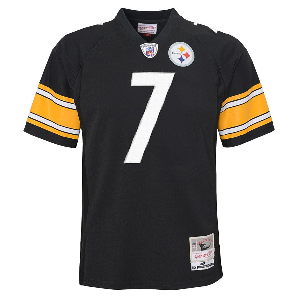 Ben Roethlisberger Pittsburgh Steelers Mitchell & Ness Youth 2004 Legacy Replica Jersey - Black Official NFL Team Apparel Football Fan Gear