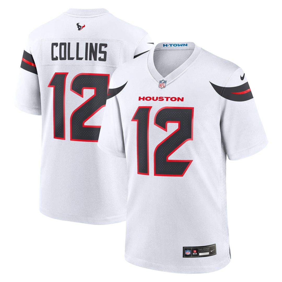 Nico Collins Houston Texans Nike Game Jersey - White Official NFL Team Apparel Football Fan Gear