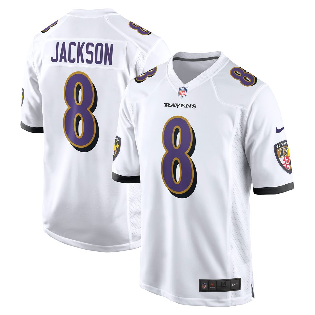 Lamar Jackson Baltimore Ravens Nike Game Jersey - White Official NFL Team Apparel Football Fan Gear