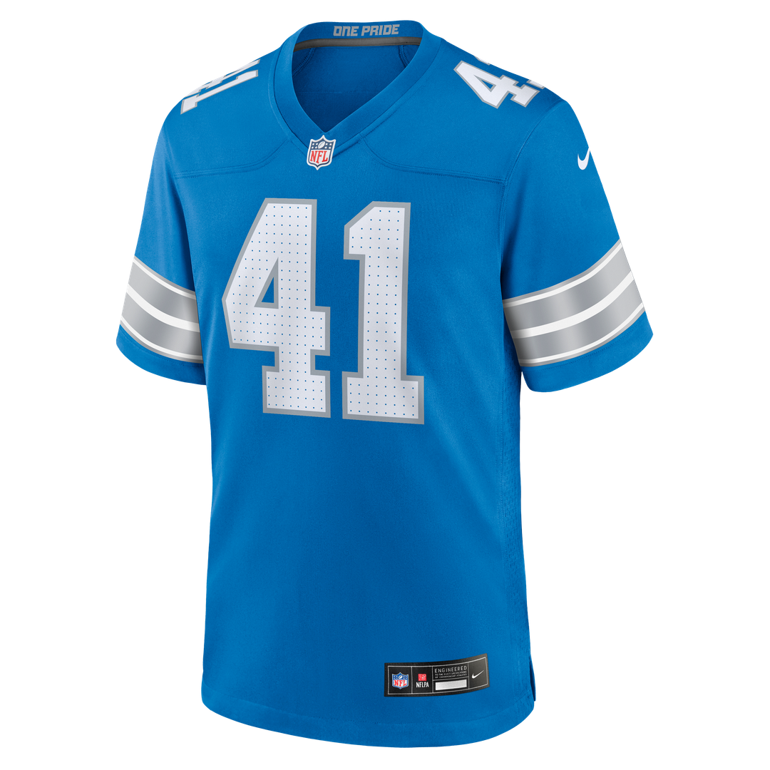 Gunnar Oakes Detroit Lions Nike Team Game Jersey - Blue Official NFL Team Apparel Football Fan Gear