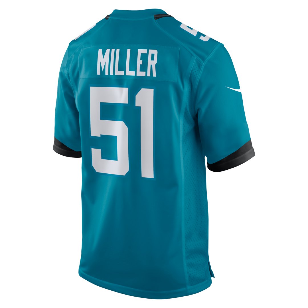 Ventrell Miller Jacksonville Jaguars Nike Game Jersey - Teal Official NFL Team Apparel Football Fan Gear