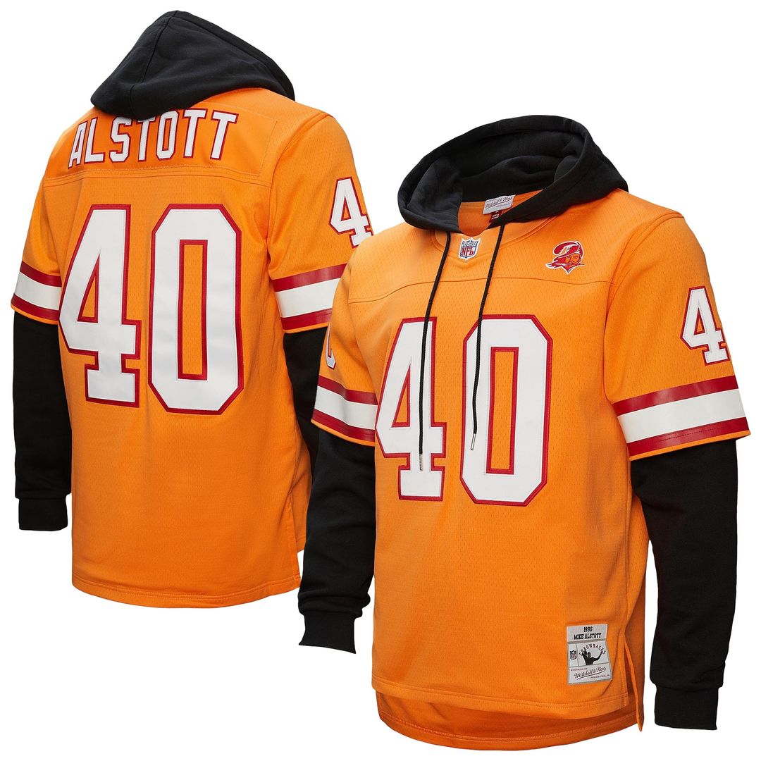 Mike Alstott Tampa Bay Buccaneers Mitchell & Ness Player Name & Number Hoodie Legacy Jersey - Orange Official NFL Team Apparel Football Fan Gear