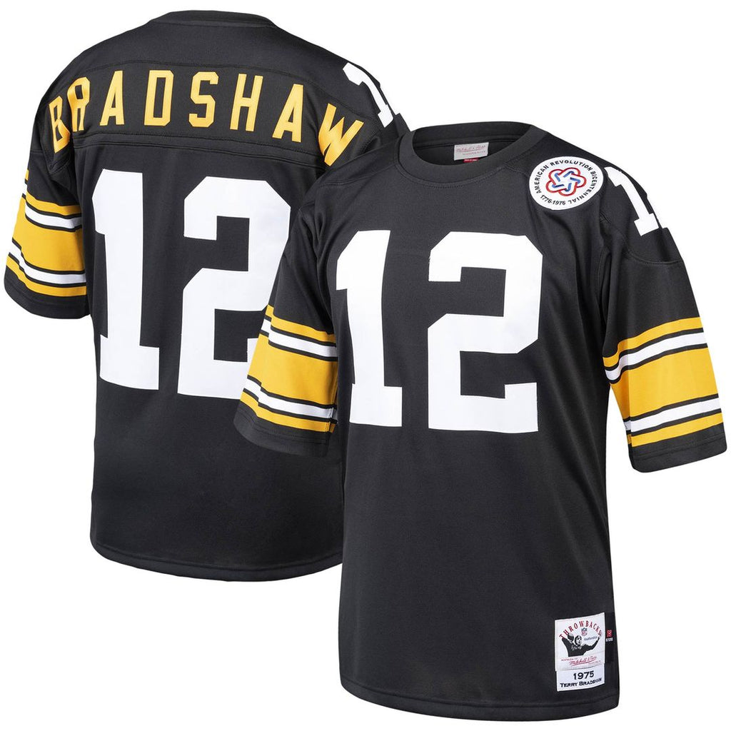 Terry Bradshaw Pittsburgh Steelers Mitchell & Ness Authentic Throwback Retired Player Jersey - Black Official NFL Team Apparel Football Fan Gear
