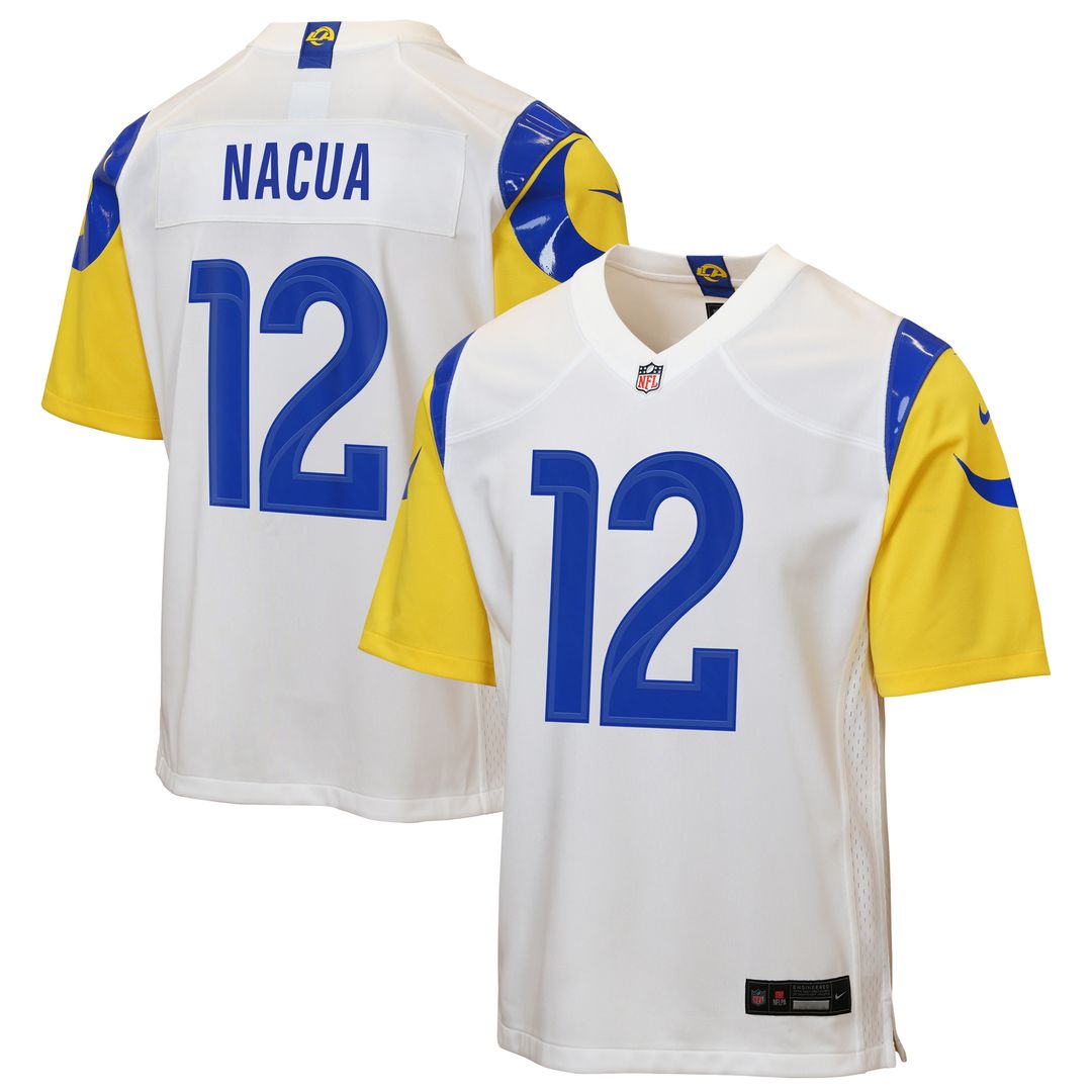 Puka Nacua Los Angeles Rams Nike Youth Game Jersey - White Official NFL Team Apparel Football Fan Gear