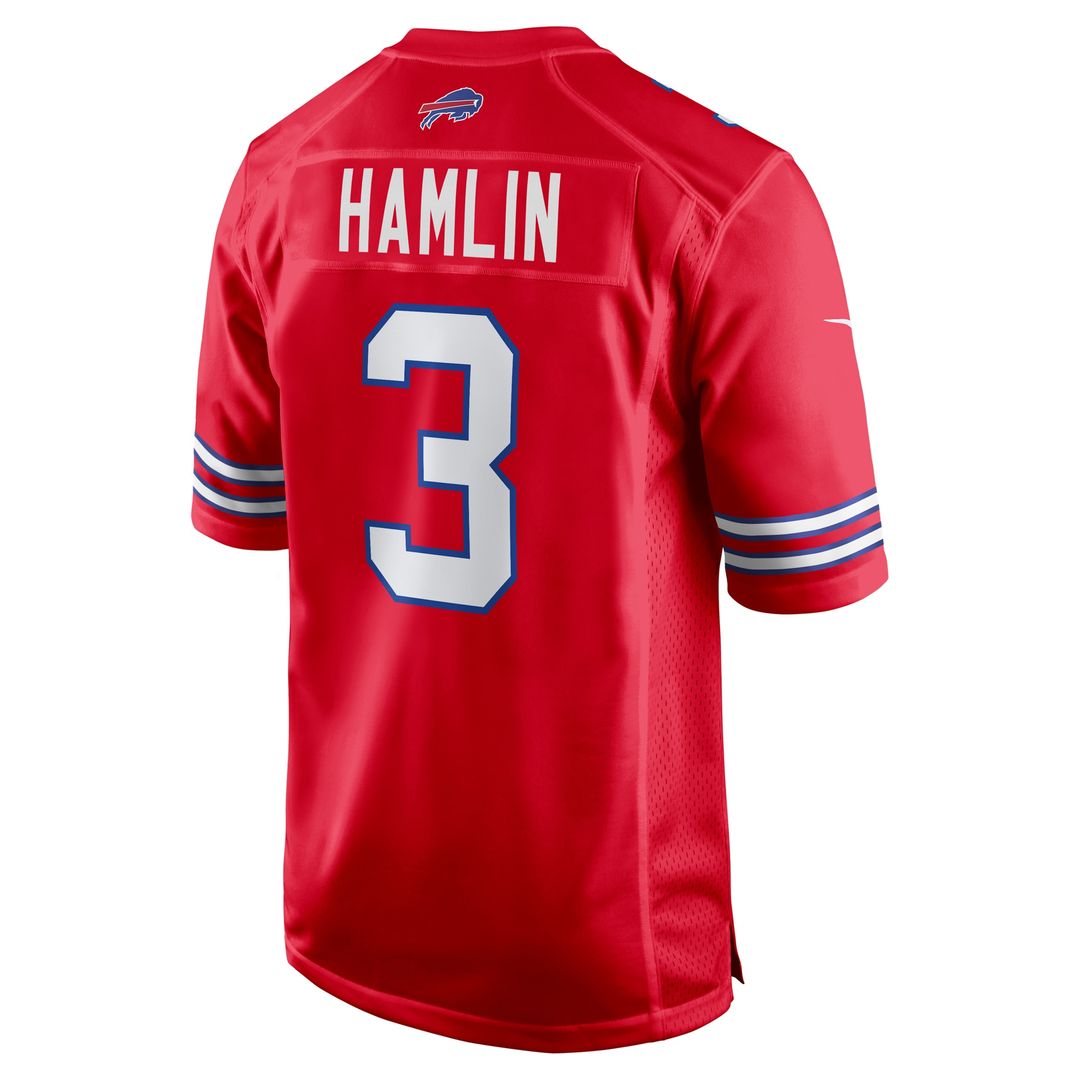 Damar Hamlin Buffalo Bills Nike Alternate Game Jersey - Red Official NFL Team Apparel Football Fan Gear