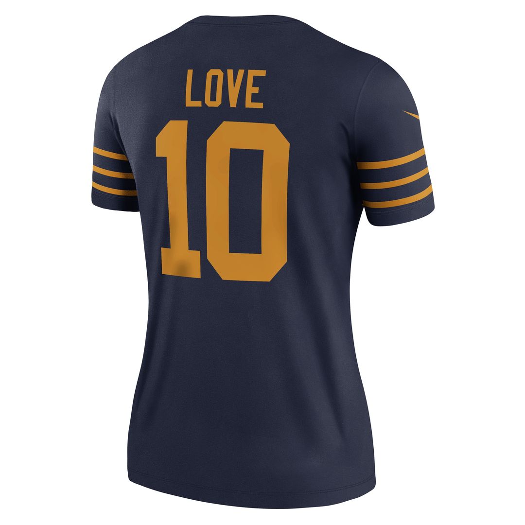 Jordan Love Green Bay Packers Nike Women's The 1923 Classic Legend Player Dri-FIT Top - Navy NFL Fan Gear Popular Style