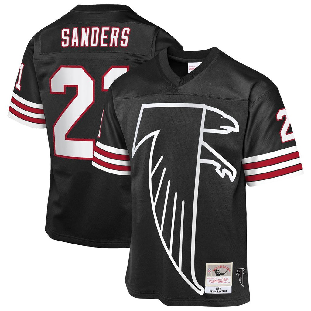 Deion Sanders Atlanta Falcons Mitchell & Ness Youth 1992 Throwback Fashion Jersey - Black Official NFL Team Apparel Football Fan Gear