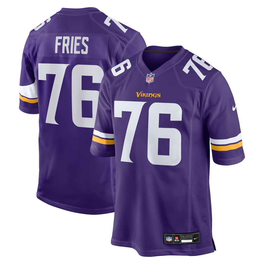 Will Fries Minnesota Vikings Nike Team Game Jersey - Purple Official NFL Team Apparel Football Fan Gear