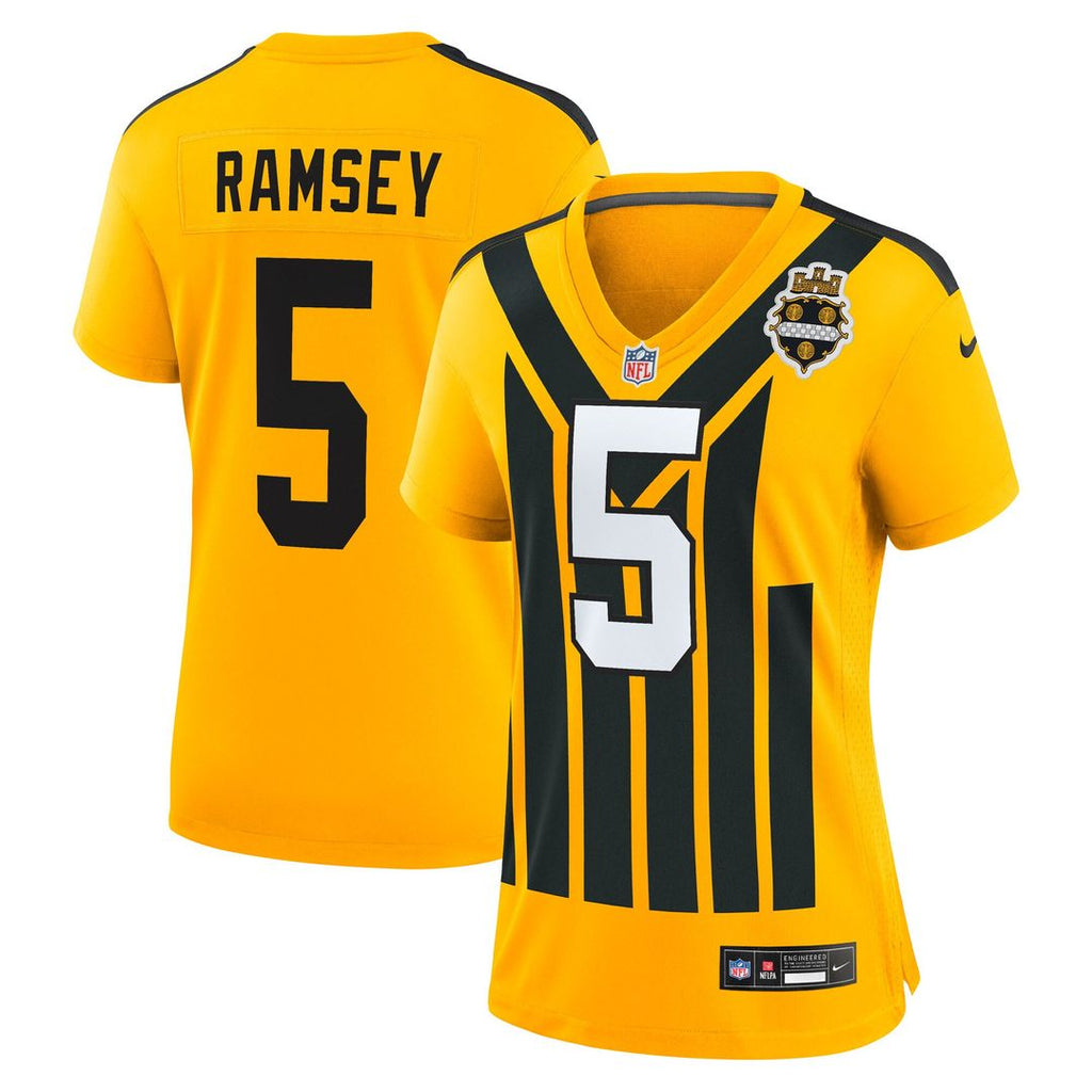 Jalen Ramsey Pittsburgh Steelers Nike Women's Alternate 1933 Throwback Game Jersey - Gold Official NFL Team Apparel Football Fan Gear