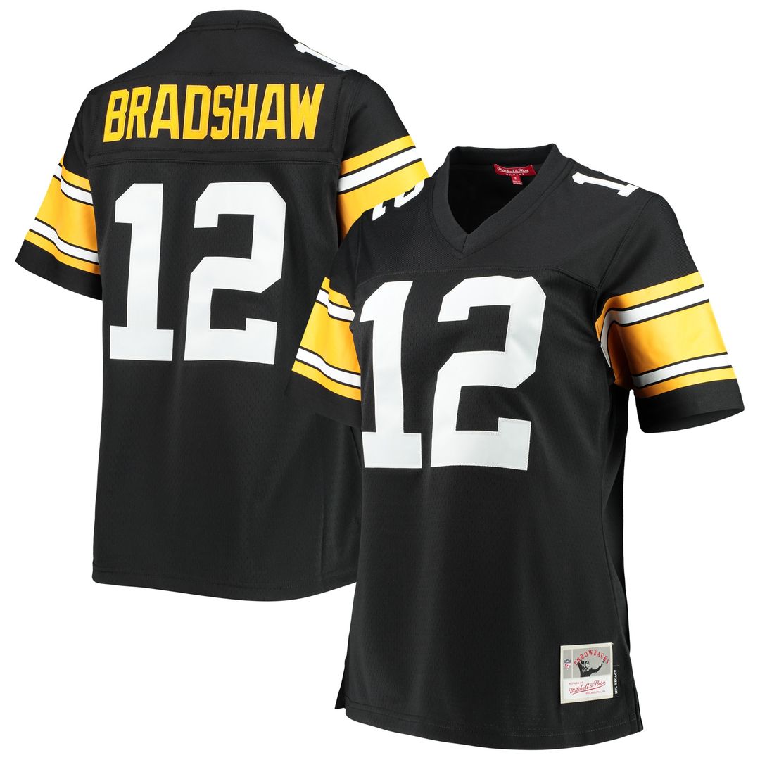 Terry Bradshaw Pittsburgh Steelers Mitchell & Ness Women's Legacy Replica Player Jersey - Black Official NFL Team Apparel Football Fan Gear