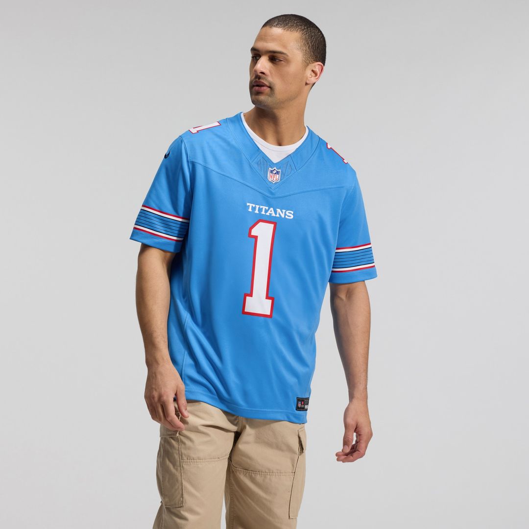 Cameron Ward Tennessee Titans Nike Vapor F.U.S.E. Stitched Limited Jersey - Light Blue Official NFL Team Apparel Football Fan Gear