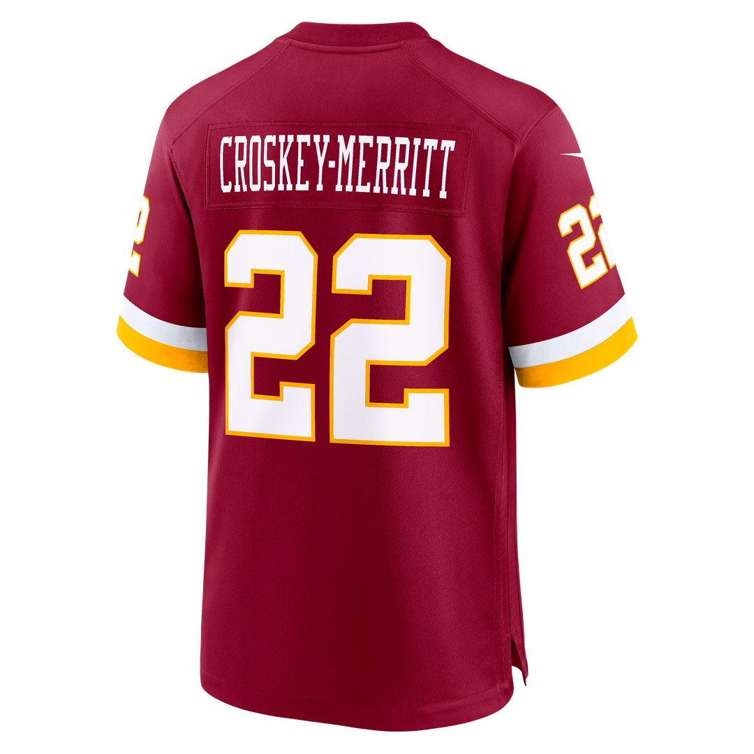 Jacory Croskey-Merritt Washington Commanders Nike Hail Raiser Alternate Game Jersey - Black Official NFL Team Apparel Football Fan Gear