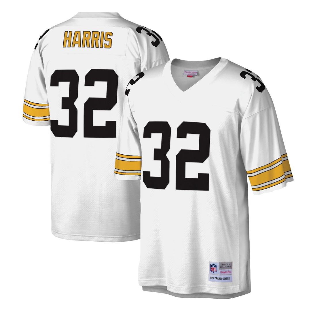 Franco Harris Pittsburgh Steelers Mitchell & Ness Legacy Replica Jersey - White Official NFL Team Apparel Football Fan Gear