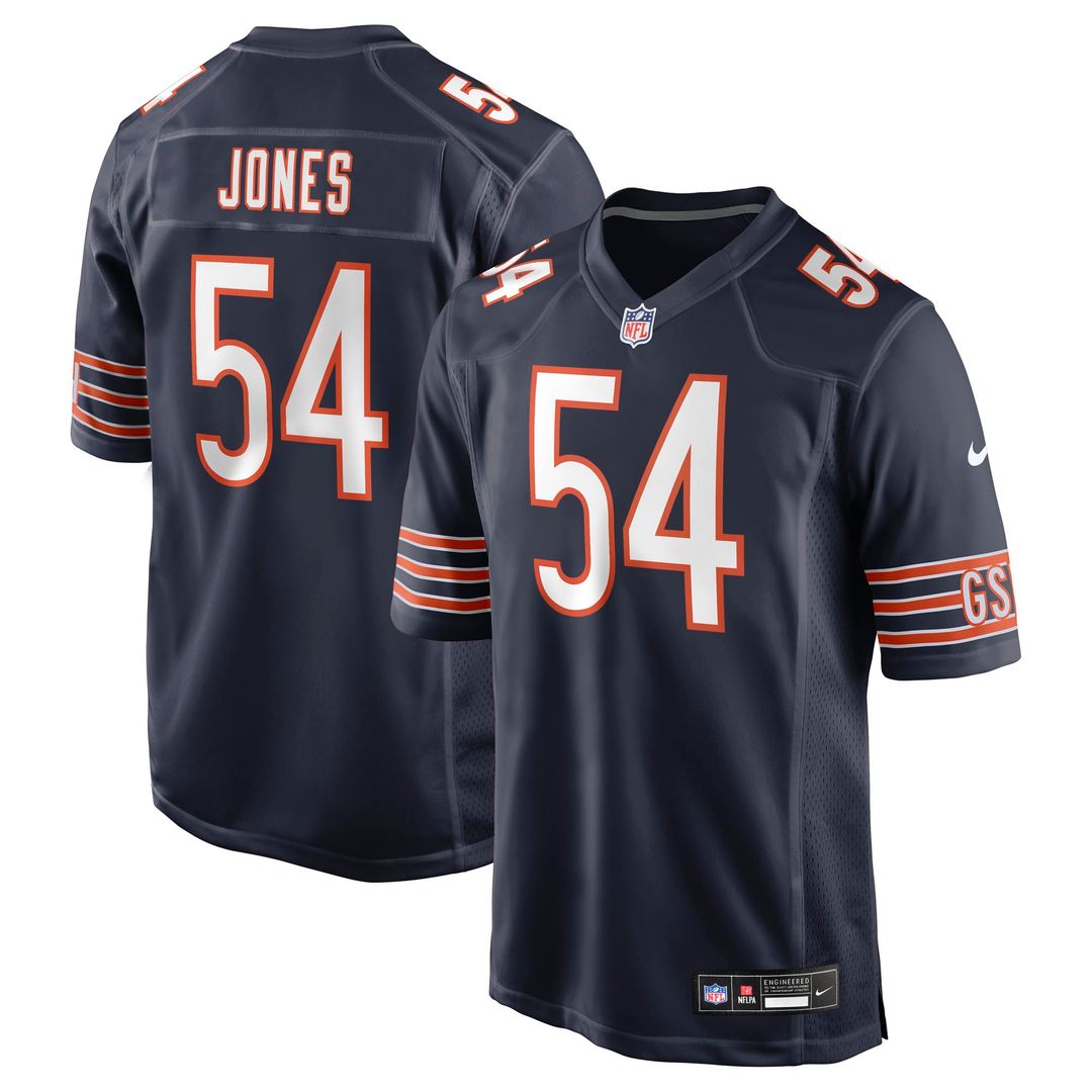 Logan Jones Chicago Bears Nike Team Game Jersey - Navy Official NFL Team Apparel Football Fan Gear