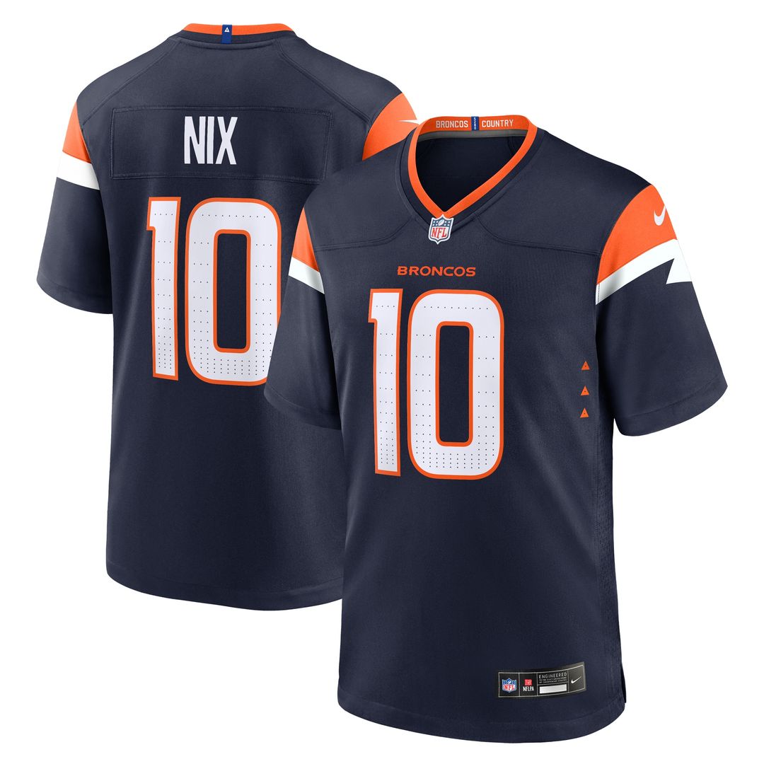 Bo Nix Denver Broncos Nike Alternate Game Jersey - Navy Official NFL Team Apparel Football Fan Gear