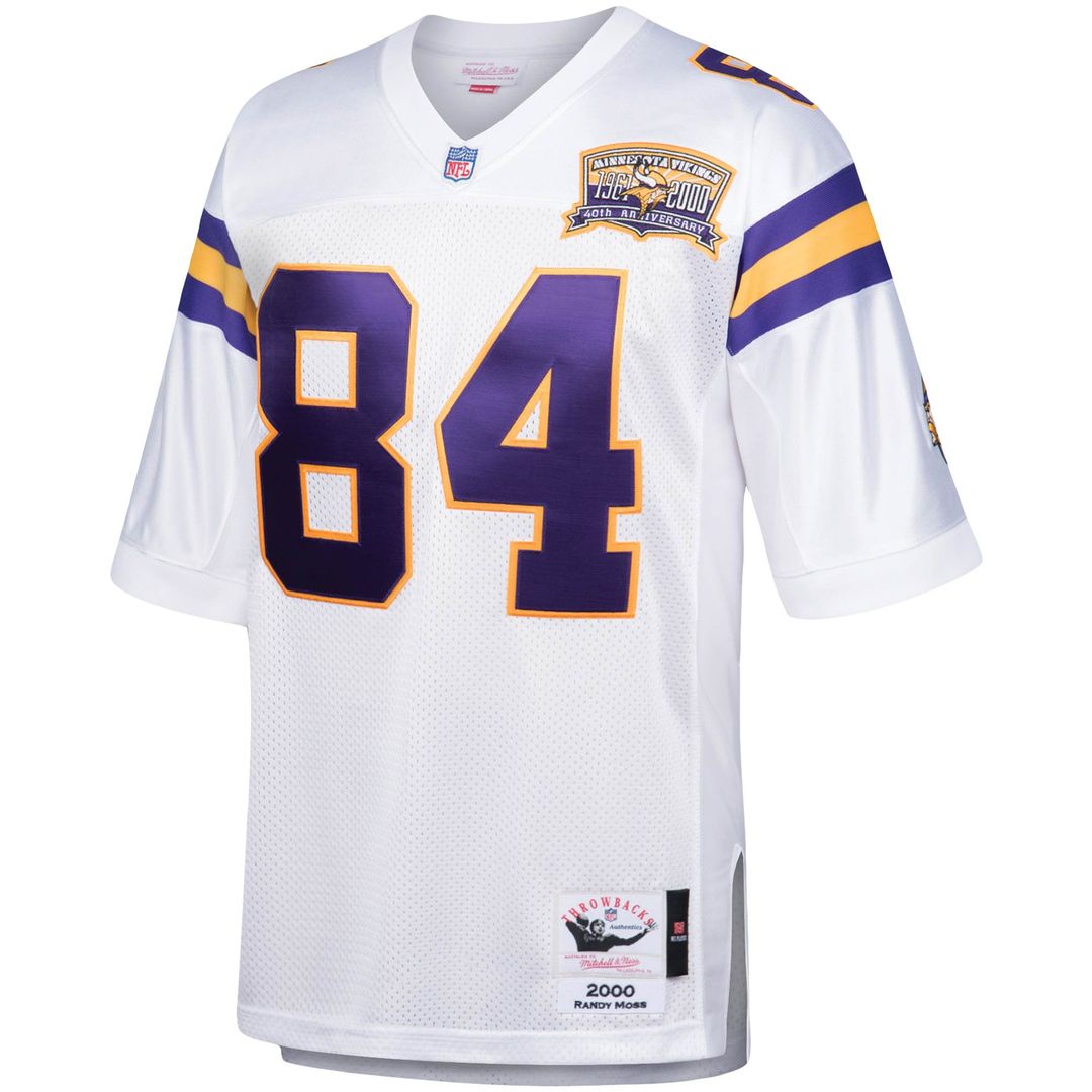 Randy Moss Minnesota Vikings 2000 Mitchell & Ness Authentic Throwback Retired Player Jersey - White Official NFL Team Apparel Football Fan Gear
