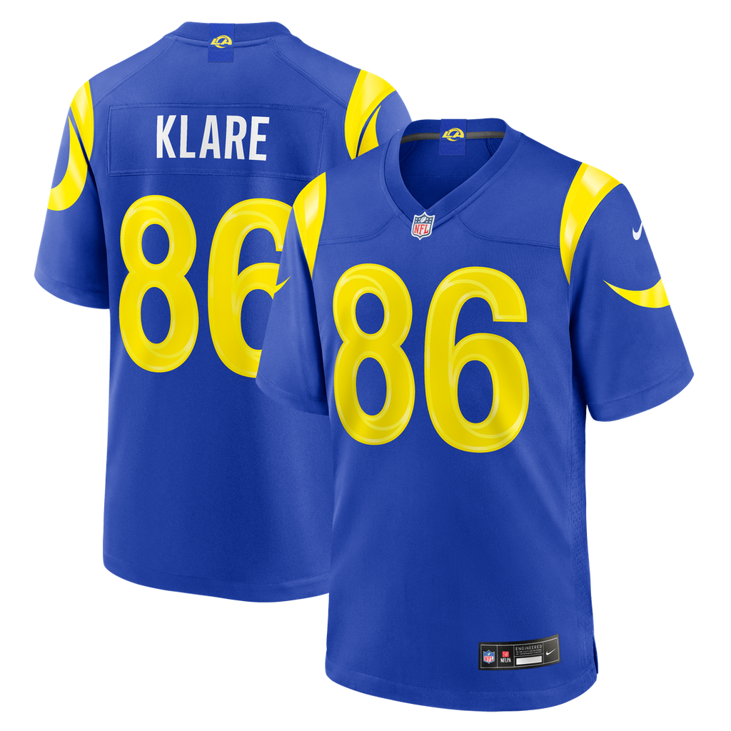 Max Klare Los Angeles Rams Nike Team Game Jersey - Royal Official NFL Team Apparel Football Fan Gear