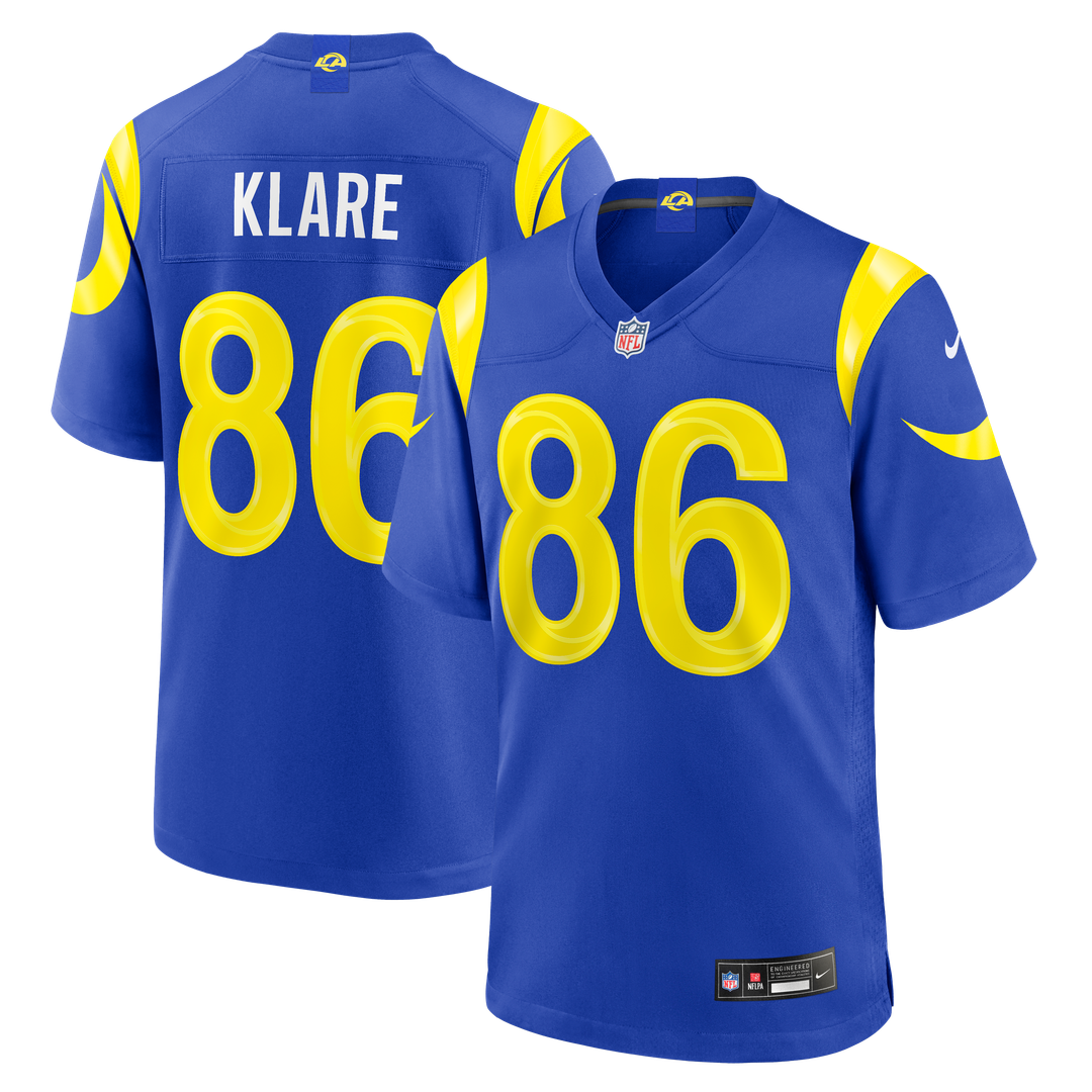 Max Klare Los Angeles Rams Nike Team Game Jersey - Royal Official NFL Team Apparel Football Fan Gear