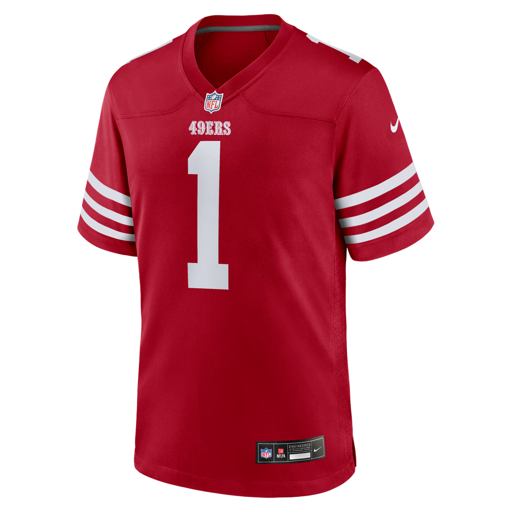 Number 1 Dad San Francisco 49ers Nike Game Jersey - Scarlet Official NFL Team Apparel Football Fan Gear