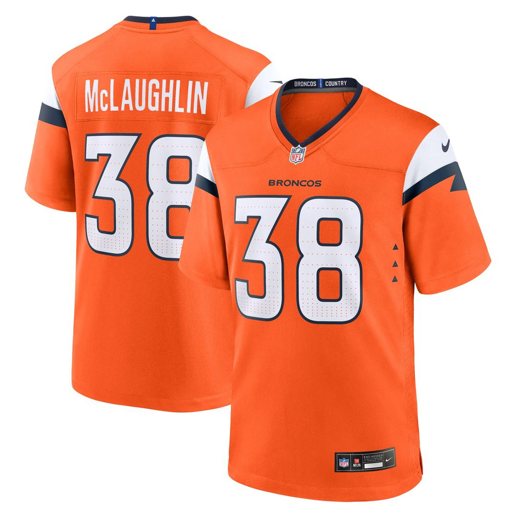 Jaleel McLaughlin Denver Broncos Nike Team Game Jersey - Orange Official NFL Team Apparel Football Fan Gear