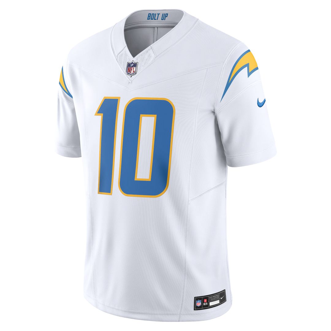 Justin Herbert Los Angeles Chargers Nike Alternate Charger Power Vapor F.U.S.E. Limited Jersey - Gold Official NFL Team Apparel Football Fan Gear