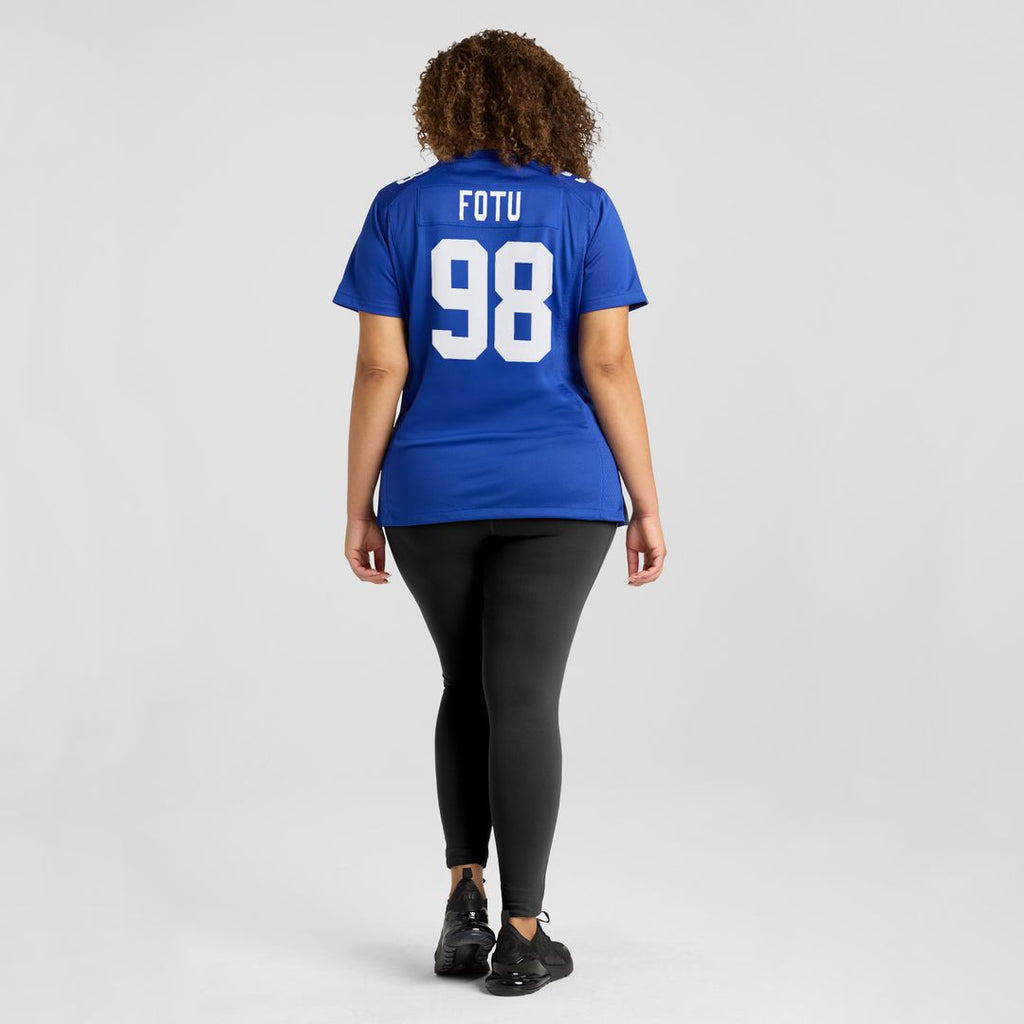 Leki Fotu New York Giants Nike Women's Team Game Jersey - Royal Official NFL Team Apparel Football Fan Gear