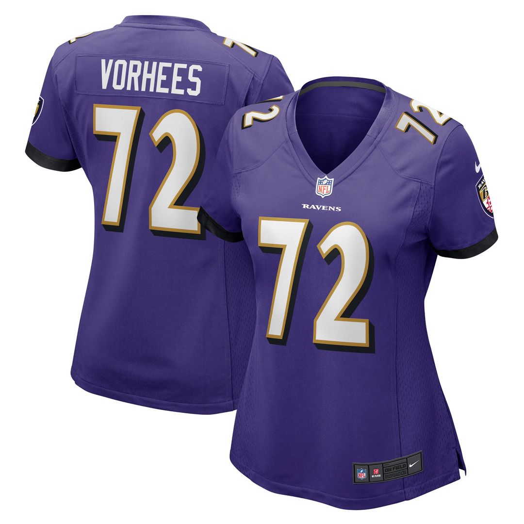 Andrew Vorhees Baltimore Ravens Nike Women's Game Jersey - Purple Official NFL Team Apparel Football Fan Gear