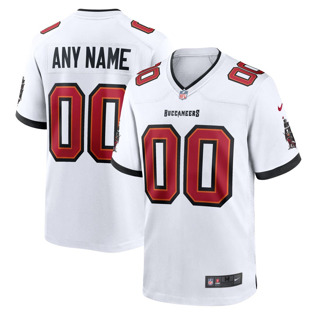 Men's Nike White Tampa Bay Buccaneers White Custom Game Jersey Official NFL Team Apparel Football Fan Gear