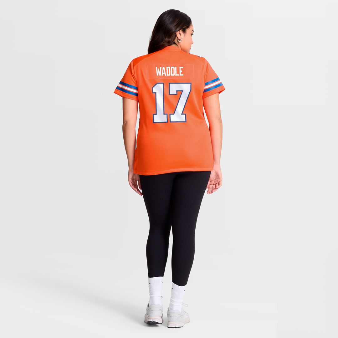 Jaylen Waddle Denver Broncos Nike Women's Mile High Collection 1977 Throwback Game Jersey - Orange Official NFL Team Apparel Football Fan Gear