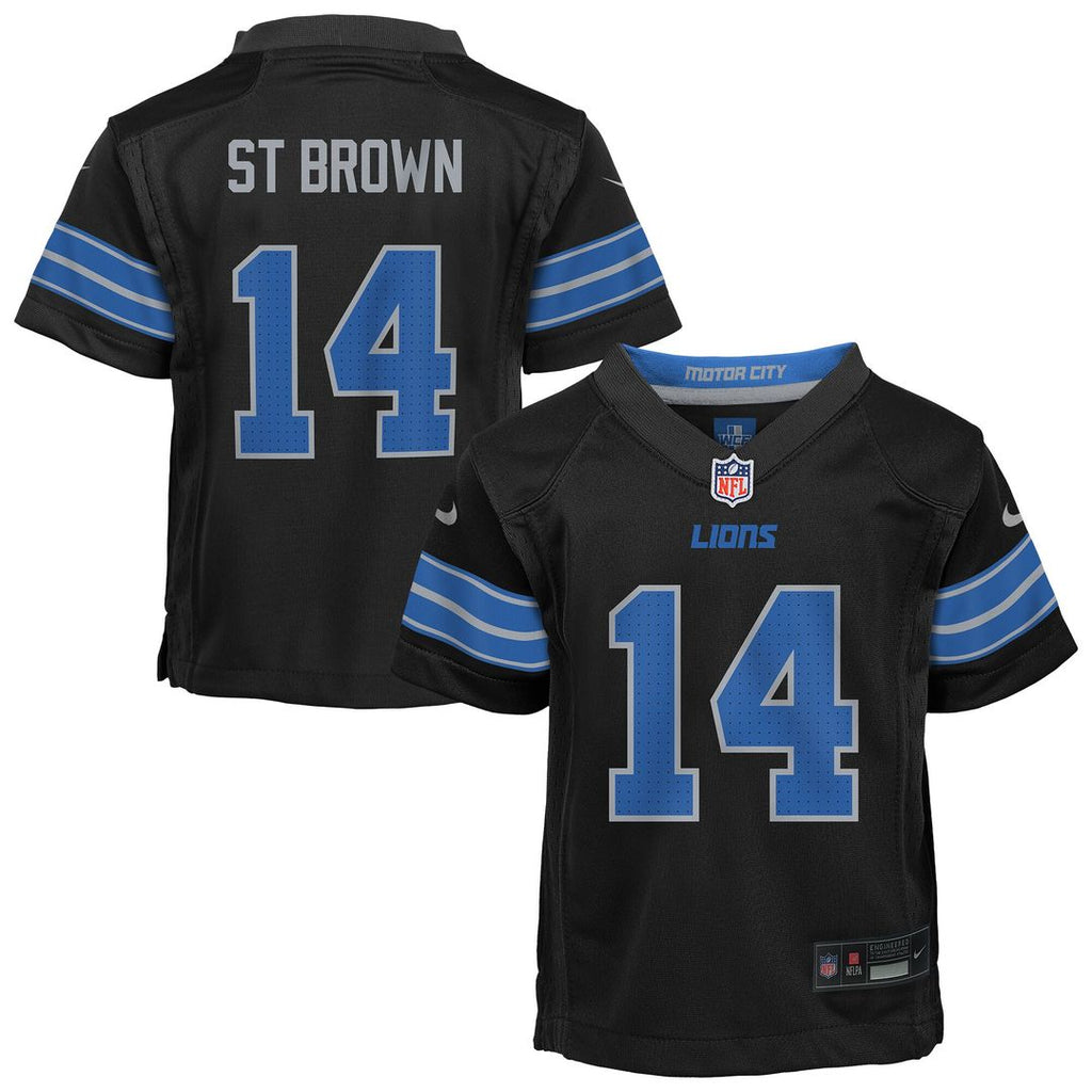 Amon-Ra St. Brown Detroit Lions Nike Preschool Alternate Player Game Jersey - Black Official NFL Team Apparel Football Fan Gear