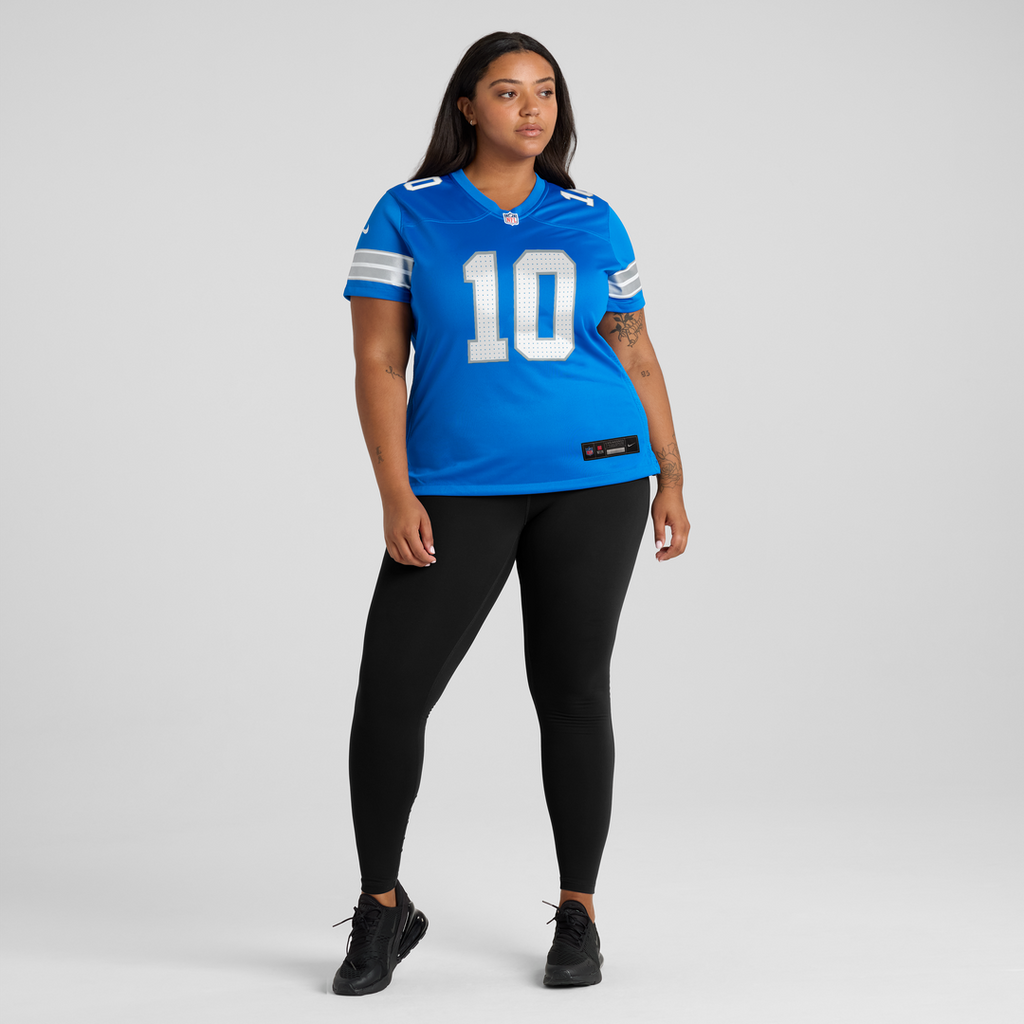 Isiah Pacheco Detroit Lions Nike Women's Team Game Jersey - Blue Official NFL Team Apparel Football Fan Gear