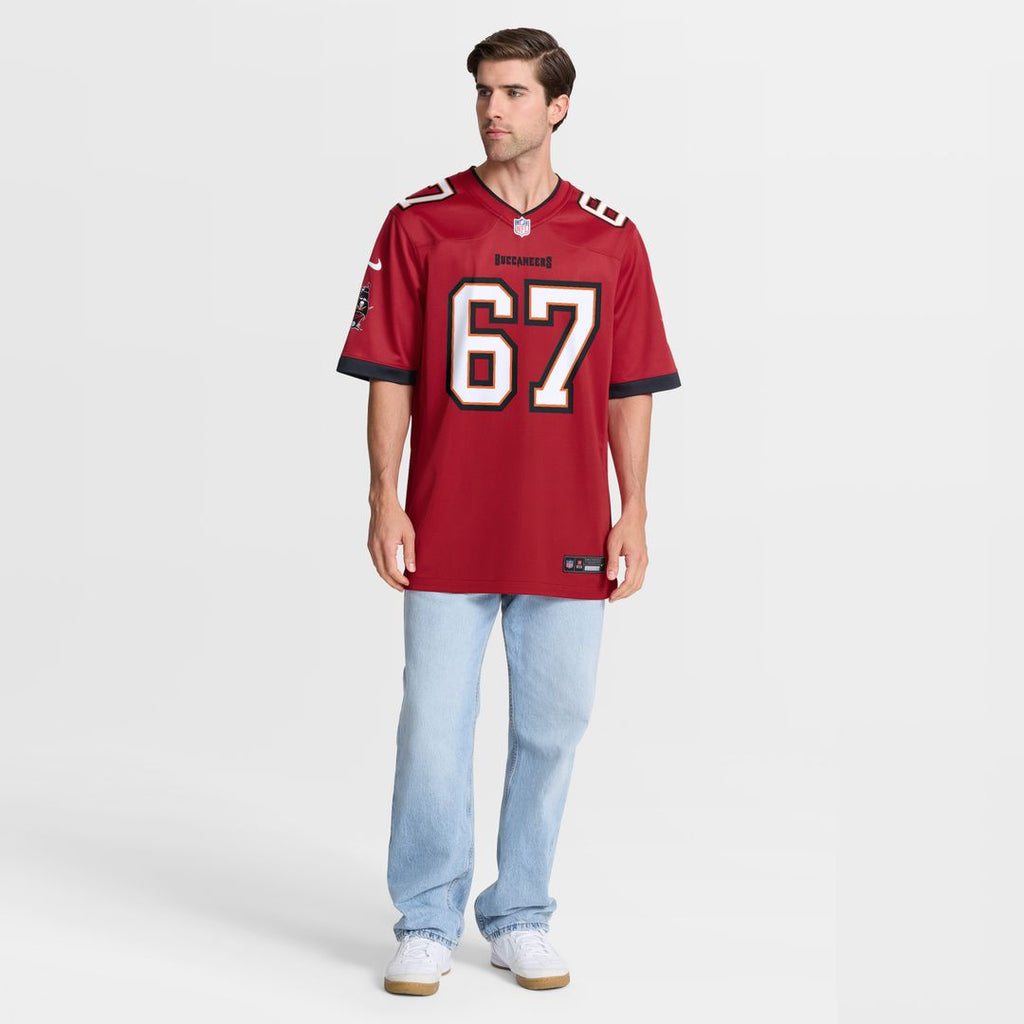 Luke Goedeke Tampa Bay Buccaneers Nike Game Player Jersey - Red Official NFL Team Apparel Football Fan Gear