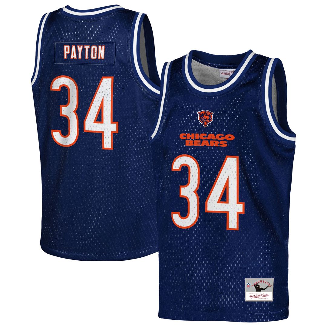 Walter Payton Chicago Bears Mitchell & Ness Youth Retired Player NFL Basketball Fashion Jersey - Navy Official NFL Team Apparel Football Fan Gear