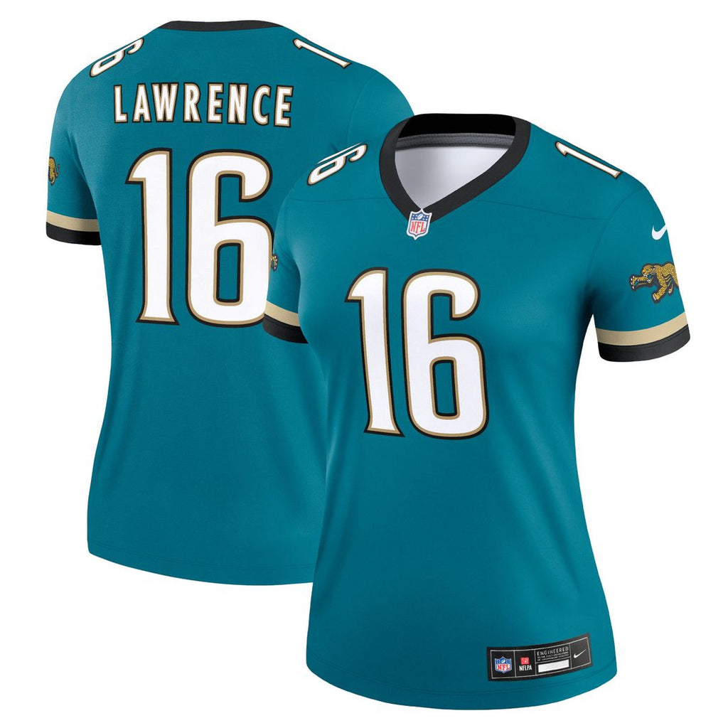 Trevor Lawrence Jacksonville Jaguars Nike Women's Alternate Legend Player Performance Top - Prowler Throwback Teal NFL Fan Gear Popular Style