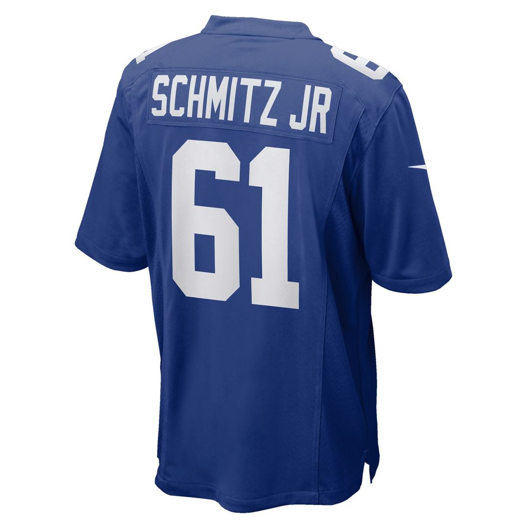 John Michael Schmitz Jr. New York Giants Nike Team Game Jersey - Royal Official NFL Team Apparel Football Fan Gear