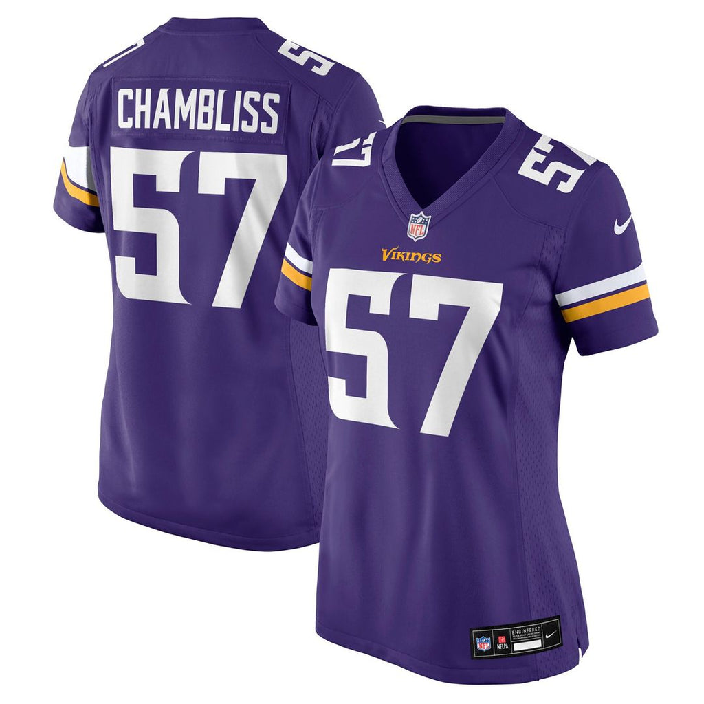 Chaz Chambliss Minnesota Vikings Nike Women's Team Game Jersey - Purple Official NFL Team Apparel Football Fan Gear