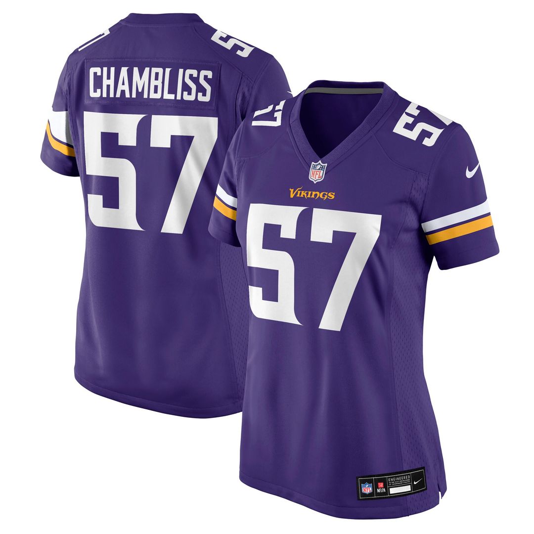 Chaz Chambliss Minnesota Vikings Nike Women's Team Game Jersey - Purple Official NFL Team Apparel Football Fan Gear