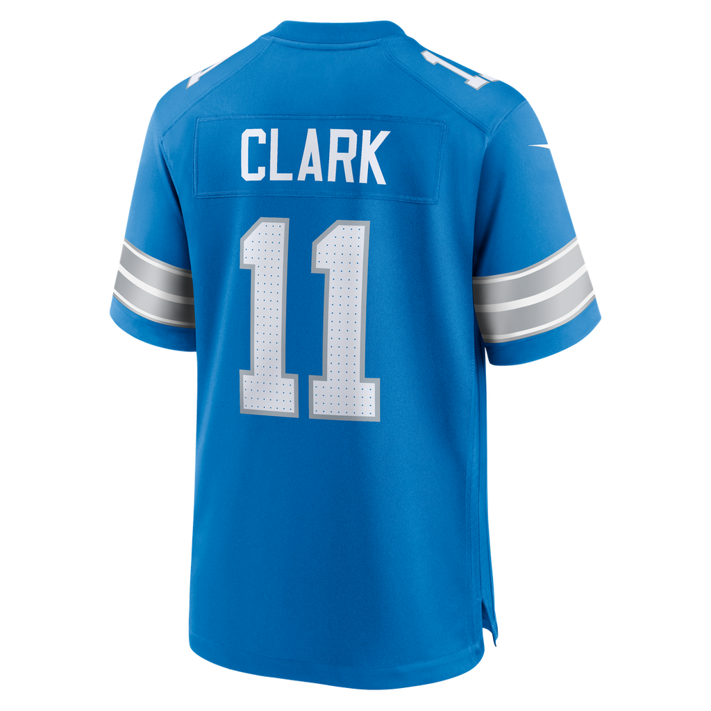 Damone Clark Detroit Lions Nike Team Game Jersey - Blue Official NFL Team Apparel Football Fan Gear