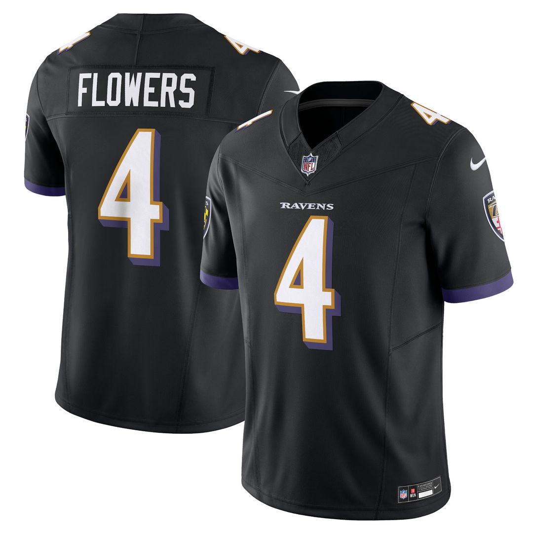 Zay Flowers Baltimore Ravens Nike Alternate Vapor F.U.S.E. Limited Jersey - Black Official NFL Team Apparel Football Fan Gear