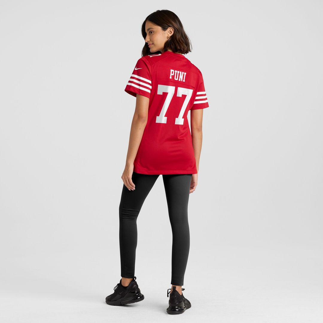 Dominick Puni San Francisco 49ers Nike Women's Team Game Jersey - Scarlet Official NFL Team Apparel Football Fan Gear
