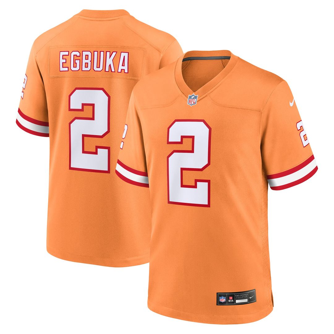 Emeka Egbuka Tampa Bay Buccaneers Nike Alternate Game Player Jersey - Pewter Official NFL Team Apparel Football Fan Gear