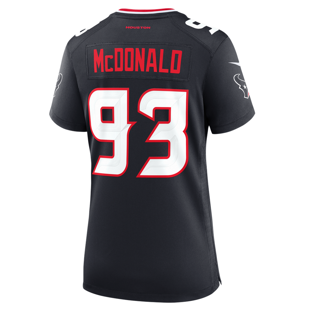 Kayden McDonald Houston Texans Nike Women's Team Game Jersey - Navy Official NFL Team Apparel Football Fan Gear