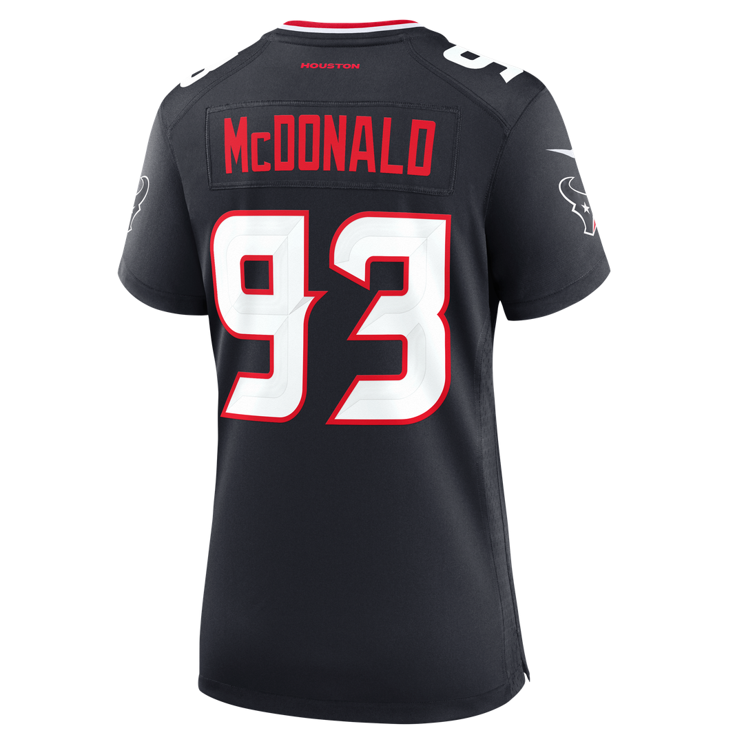 Kayden McDonald Houston Texans Nike Women's Team Game Jersey - Navy Official NFL Team Apparel Football Fan Gear