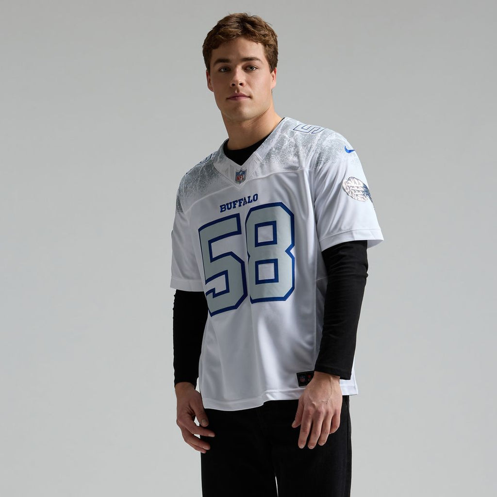 Matt Milano Buffalo Bills Nike 2025 Rivalries Collection Stitched Limited Jersey - White Official NFL Team Apparel Football Fan Gear