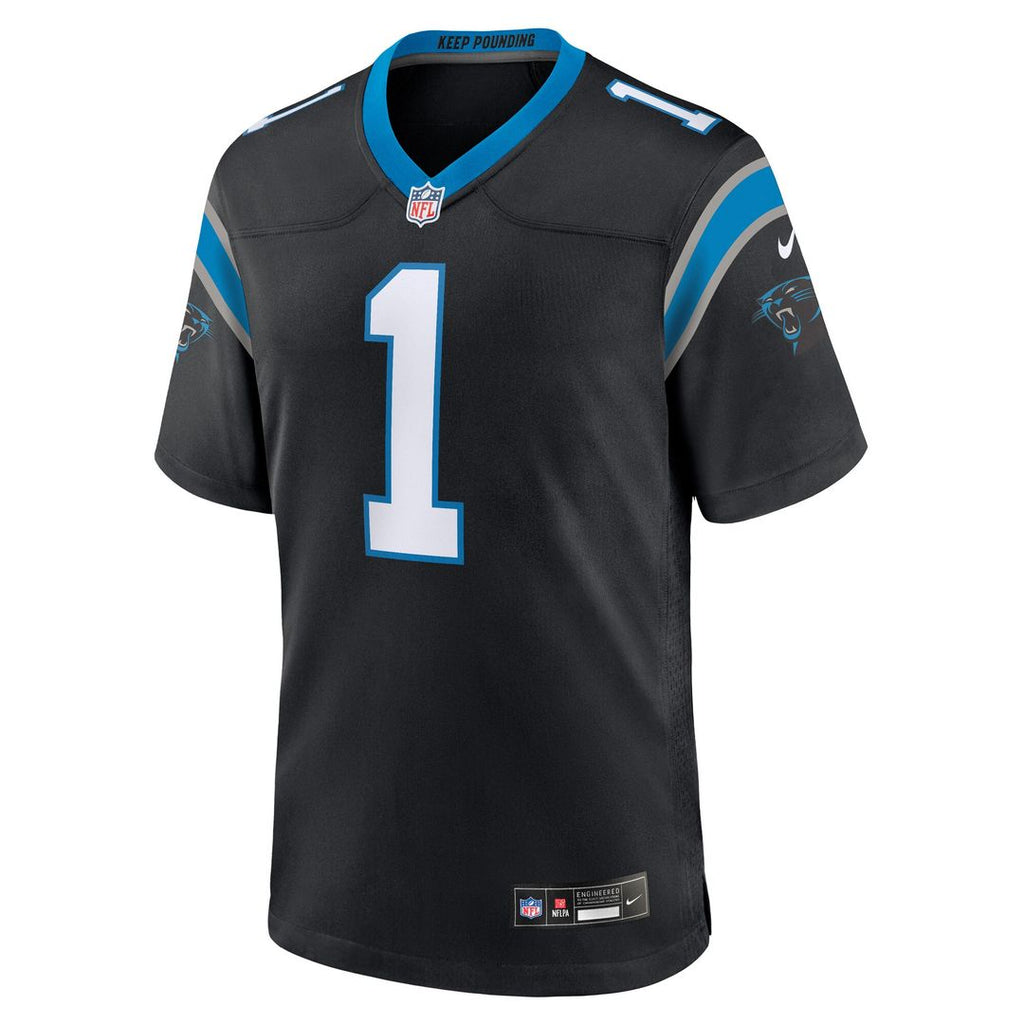 Number 1 Groom Carolina Panthers Nike Game Jersey - Black Official NFL Team Apparel Football Fan Gear