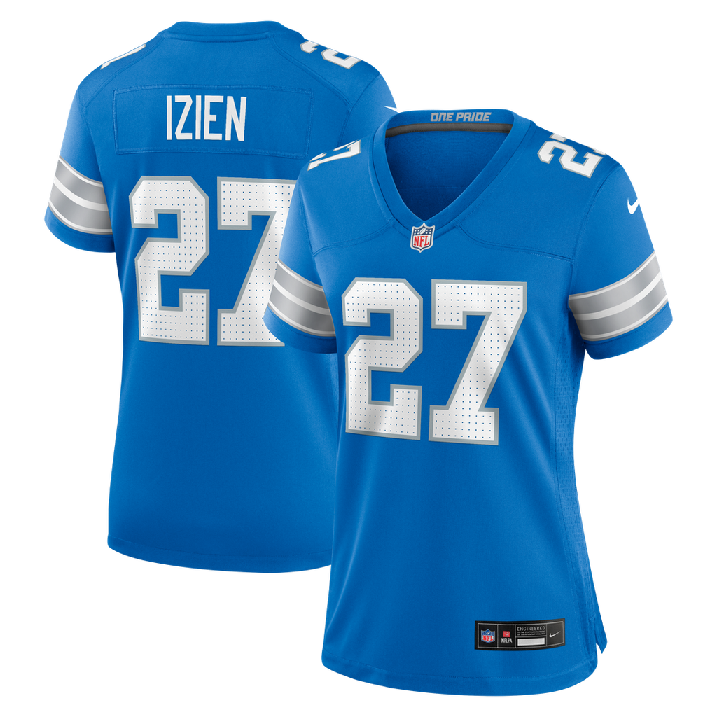 Christian Izien Detroit Lions Nike Women's Team Game Jersey - Blue Official NFL Team Apparel Football Fan Gear