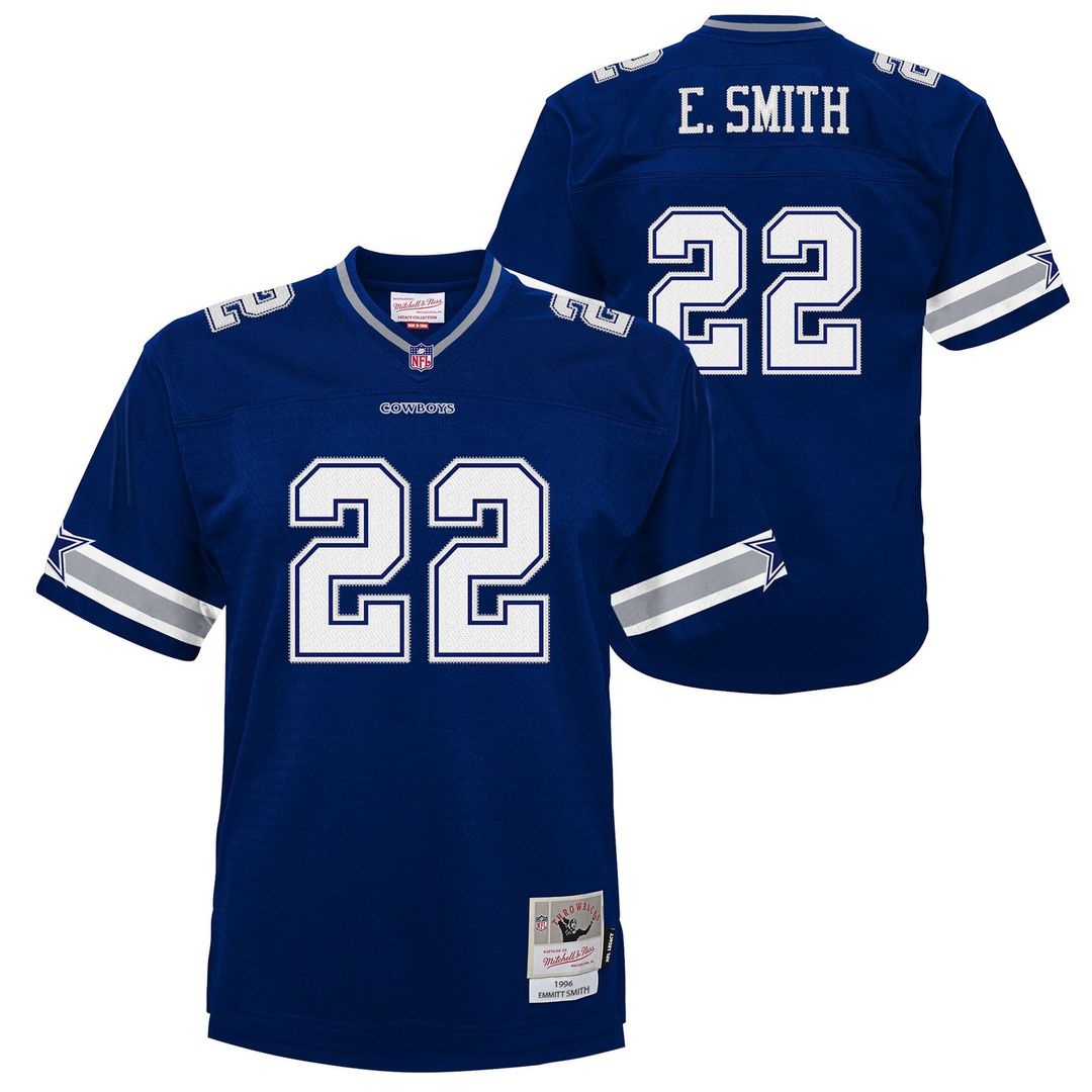 Emmitt Smith Dallas Cowboys Mitchell & Ness Youth 1994 Alternate Legacy Jersey - White Official NFL Team Apparel Football Fan Gear